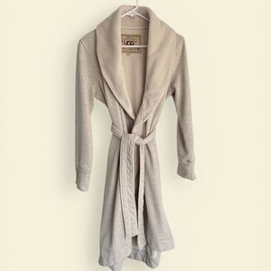 UGG Duffield Oatmeal Bathrobe Cotton Jersey and Fleece Size S